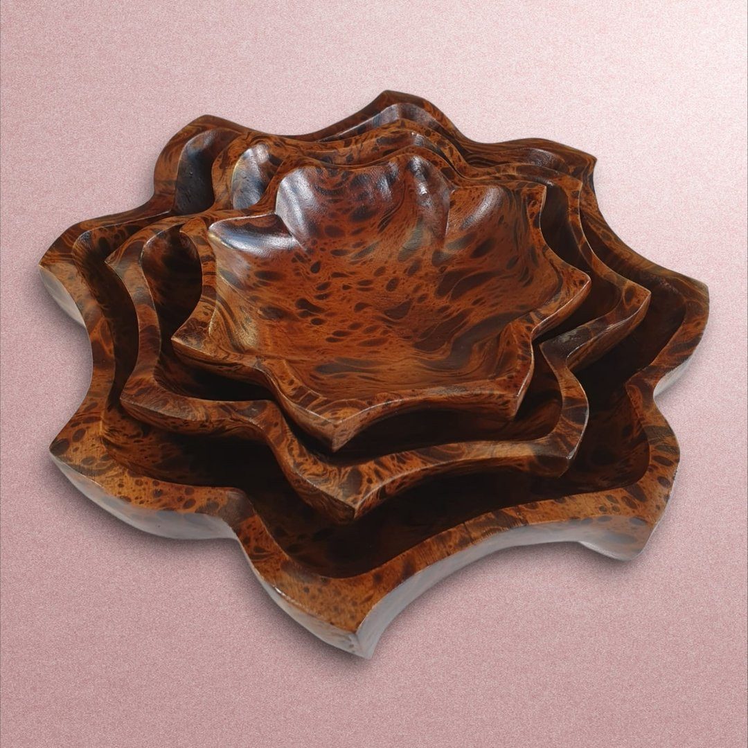Kinaree Dekoschale Mangoholz Schalen Blume (1 St)