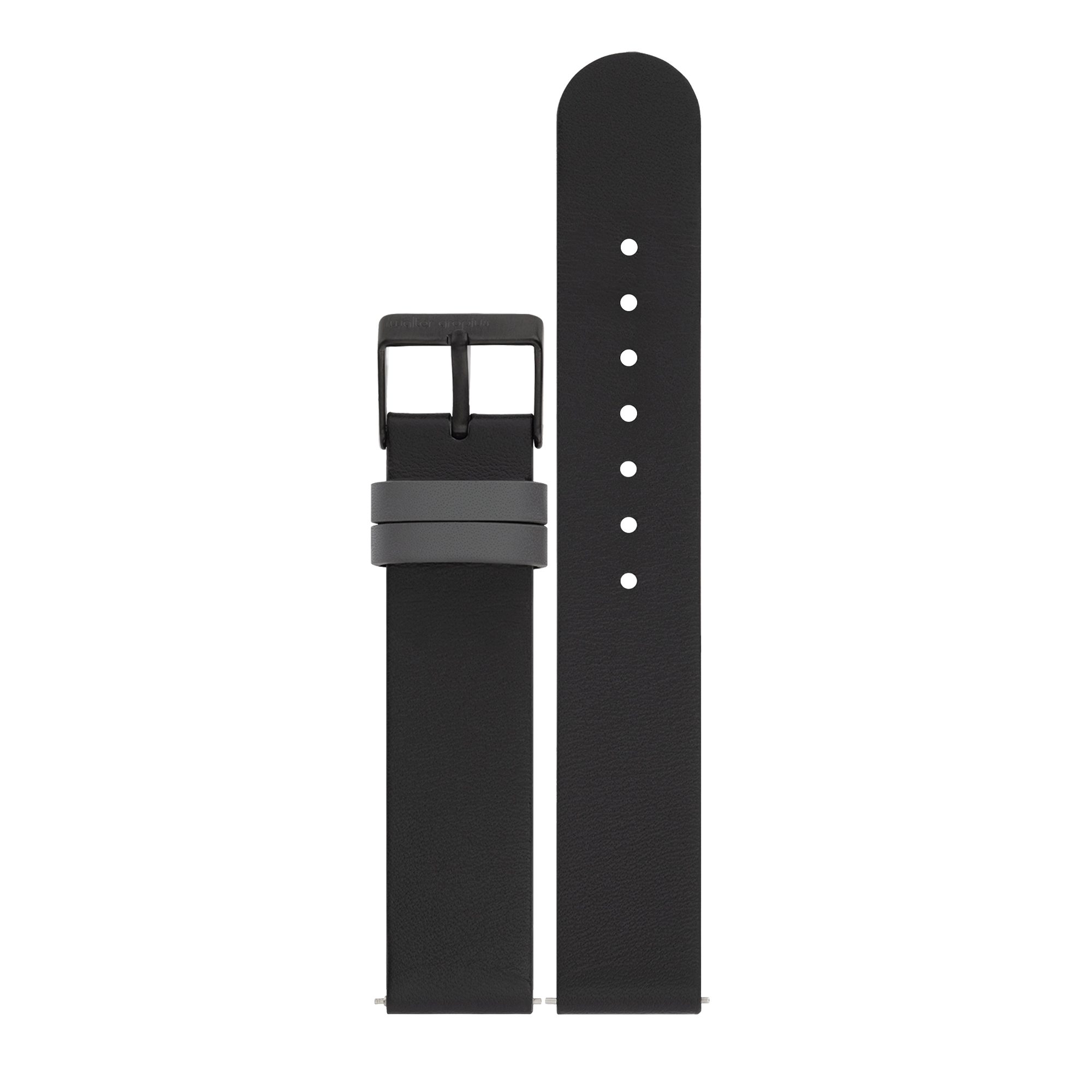 Uhrenarmband 18mm Leder Schwarz - SWG 012-03Z