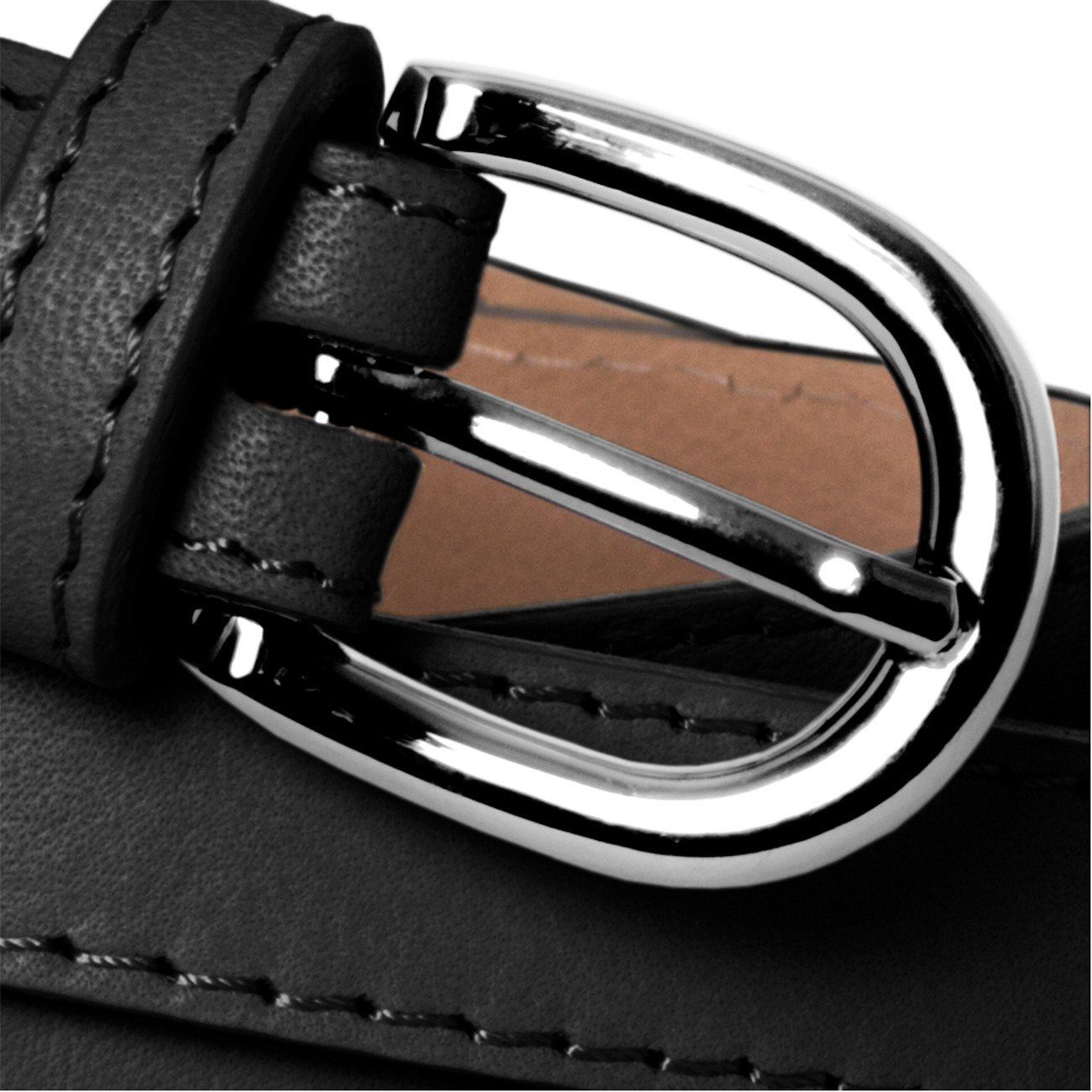 Caspar Taillengürtel GU273 aus echtem Leder schmal klassisch elegant günstig online kaufen