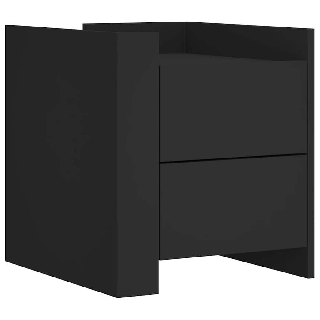 Nachttisch Nachttisch Schwarz 45x50x50 cm Holzwerkstoff