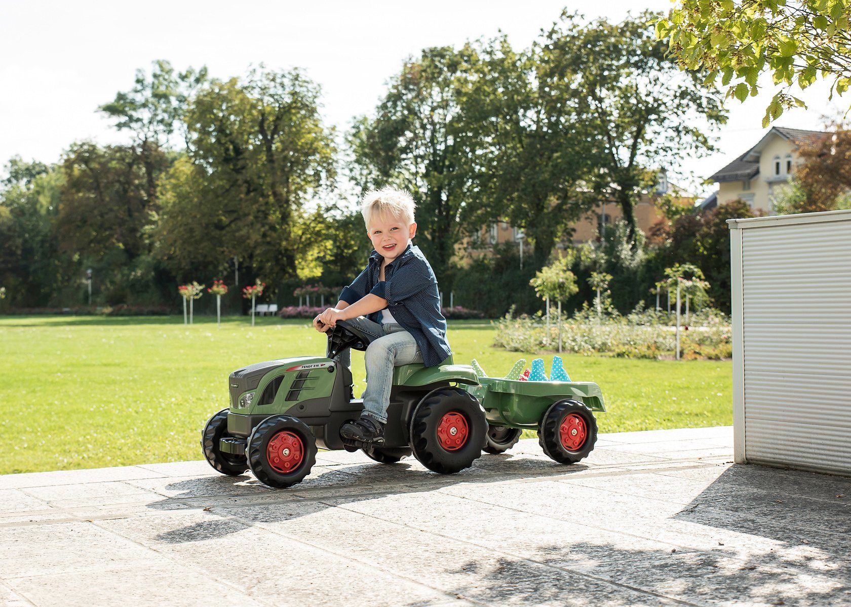 rolly toys® Tretfahrzeug Fendt 516 Vario, Traktor mit Trailer