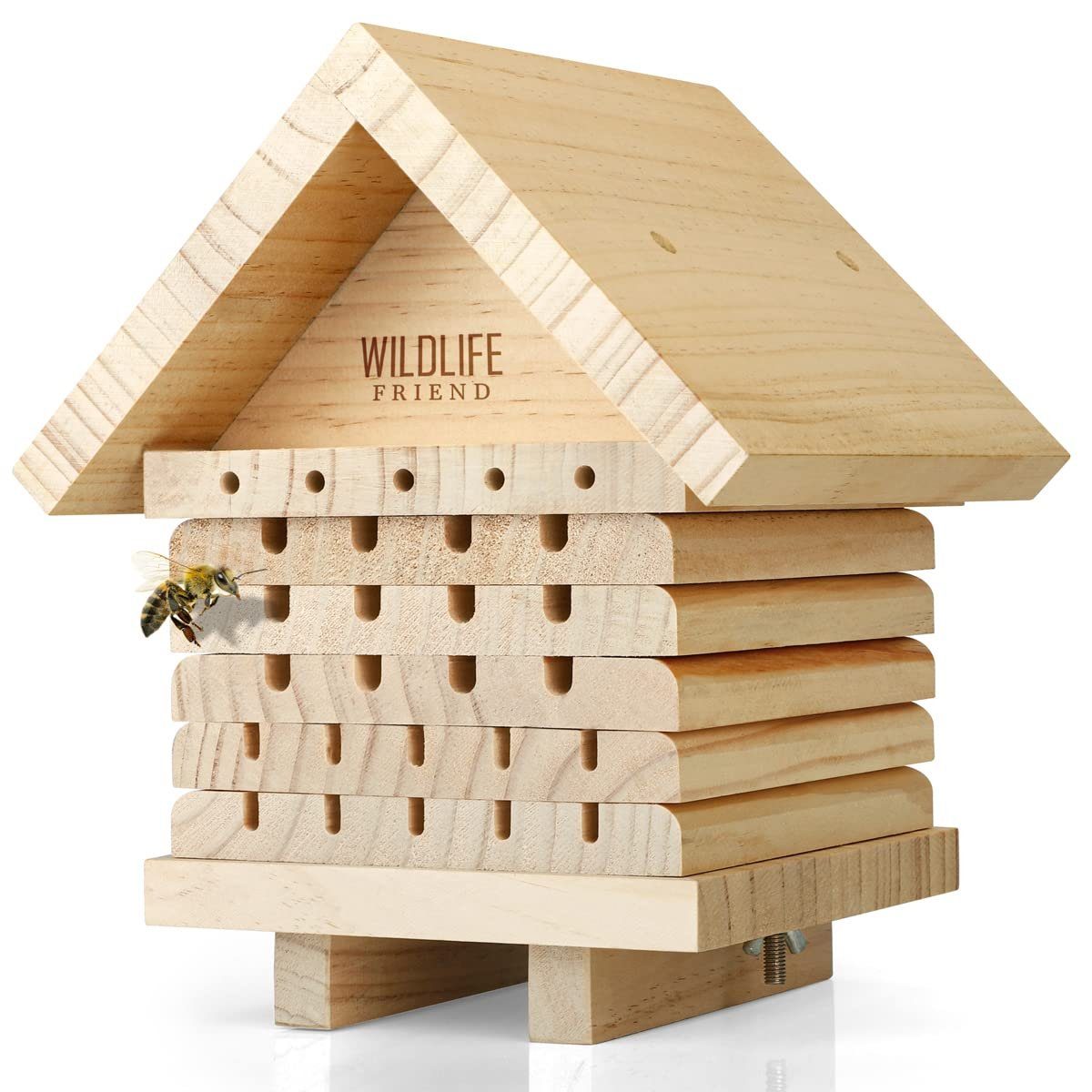 WILDLIFE FRIEND Insektenhotel Naturholz-Bienenhotel: Unterschlupf für Wildbienen., Default Title