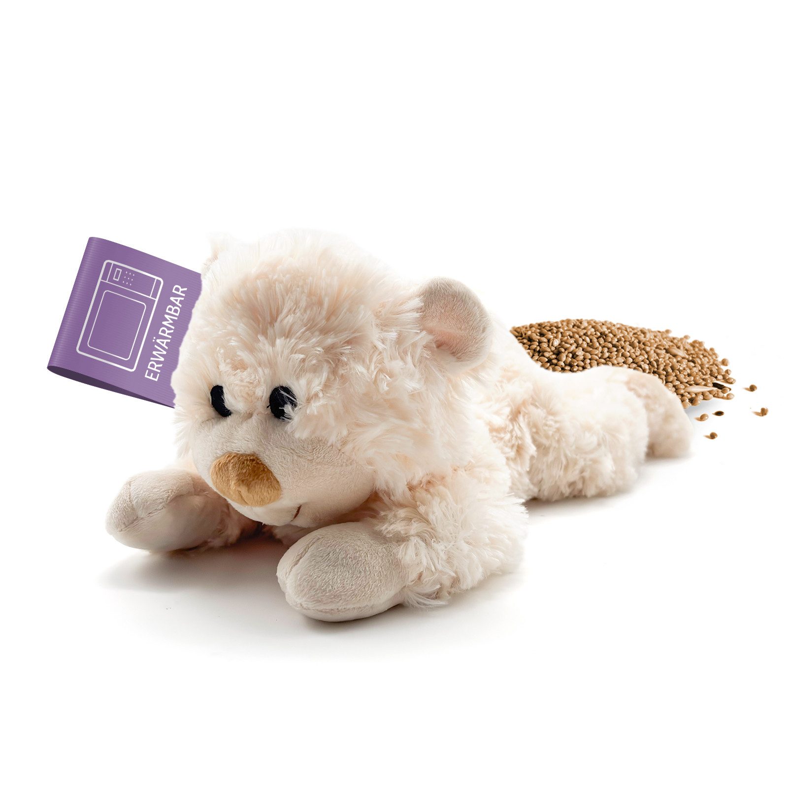 Habibi Plush Wärmekissen Habibi Plush Wärmetier Stofftier 1928 Bär liegend creme