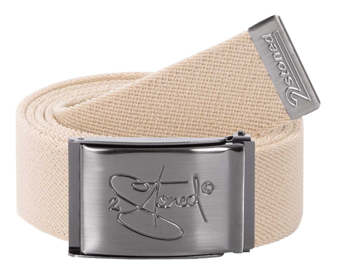 2Stoned Stretchgürtel Koppelgürtel Unisex, matte Schnalle Classic, 4 cm breit, 130 cm lang um 20 cm dehnbar