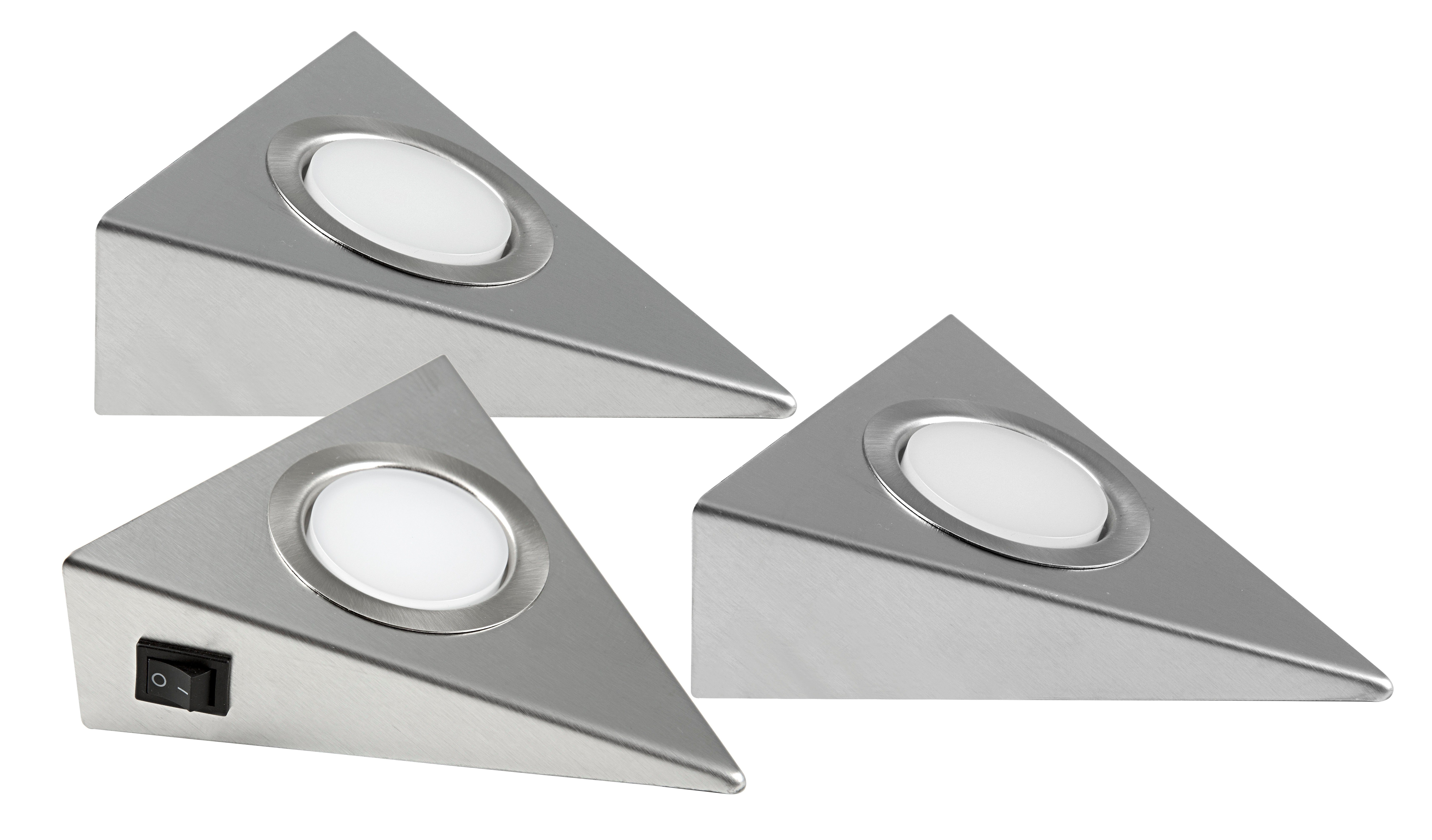 HEITRONIC Unterschrankleuchte Genua, LED fest integriert, Warmweiß, Küchenlampe, Küchenbeleuchtung, mit Schalter, Gehäuse aus Edelstahl