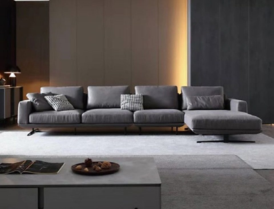 Xlmoebel Ecksofa Designer-Ledersofa in L-Form mit komfortabler Polsterung, 1 Teile, Hergestellt in Europa
