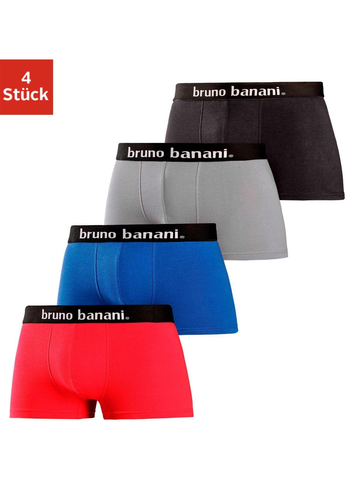 Bruno Banani Боксерські чоловічі труси, боксерки (Packung, 4-St) in Hipster-Form uni oder gemustert