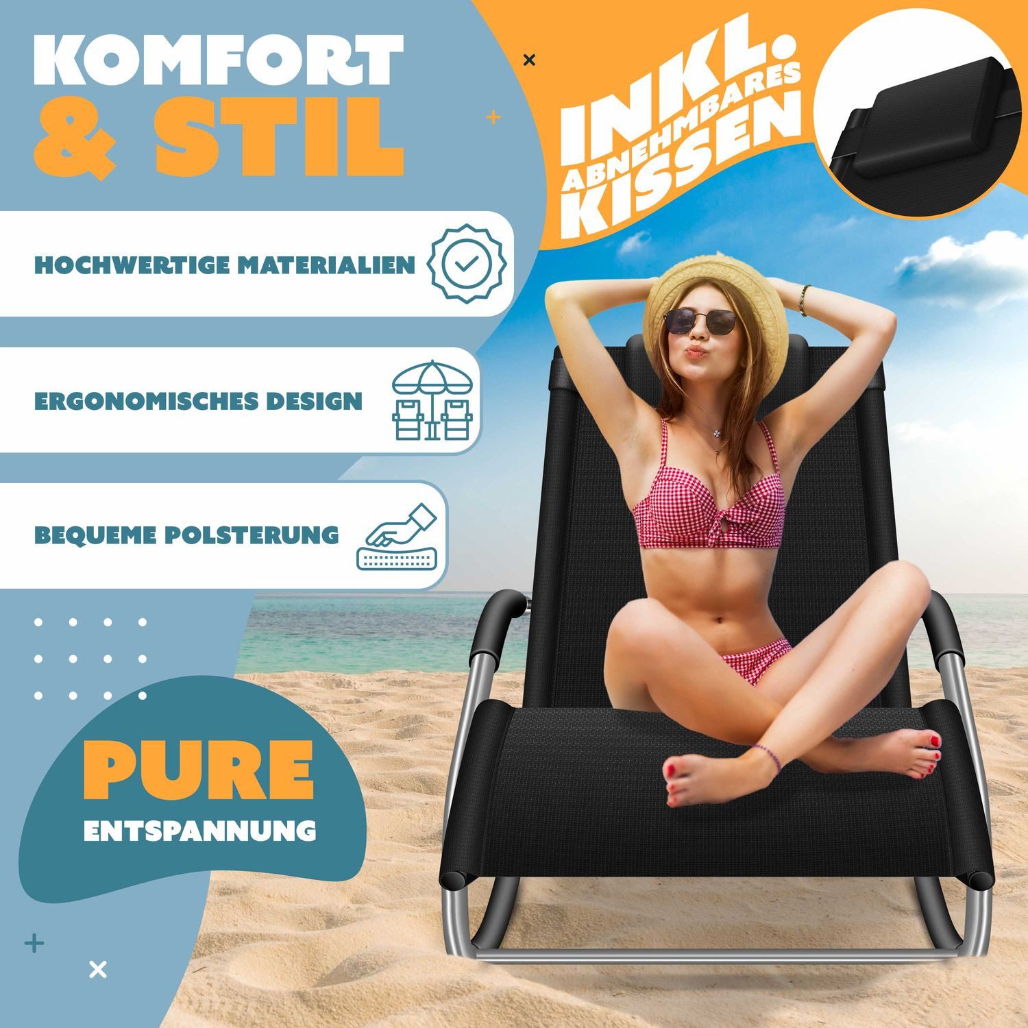KESSER Gartenliege, Sonnenliege Relaxliege Schwungliege Gartenliege günstig online kaufen