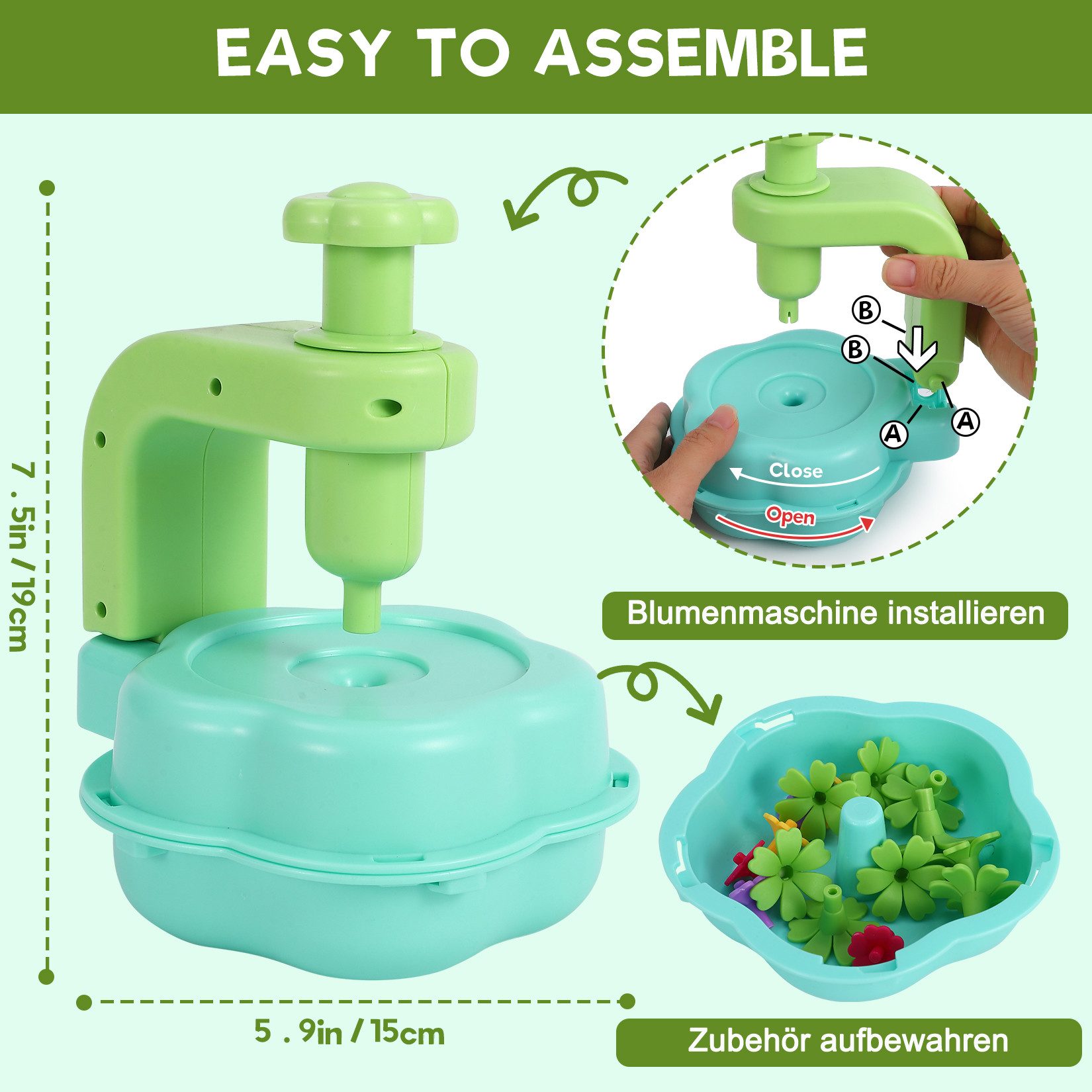 Refttenw Lernspielzeug DIY Blumen Bouquet Sets Spielzeug für Mädchen Kunst Blumenarrangement, Geschenk für Weihnachten und Geburtstag