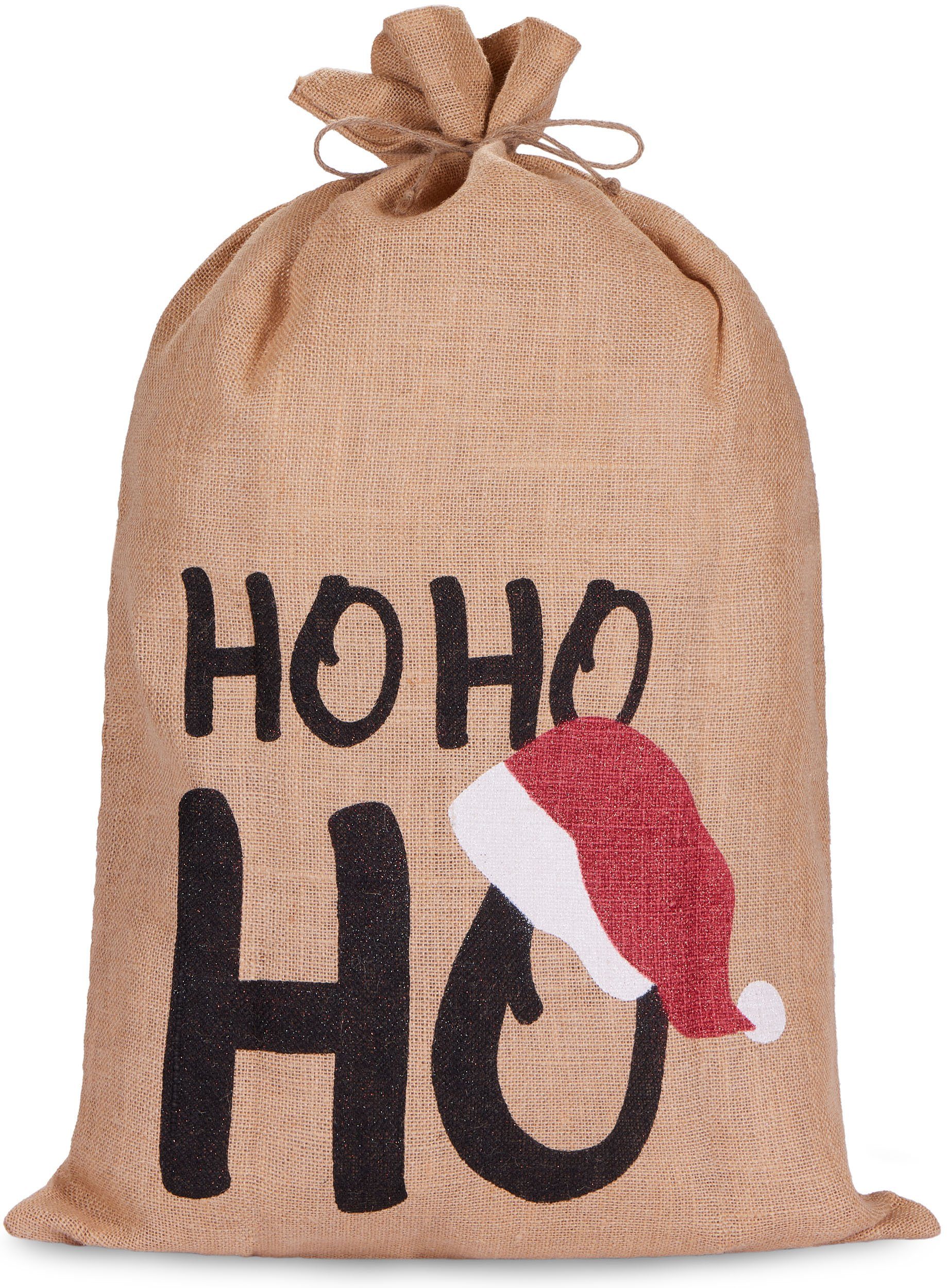 ᐅ BRUBAKER Aufbewahrungstasche Weihnachtssack Ho Ho Ho 80 cm