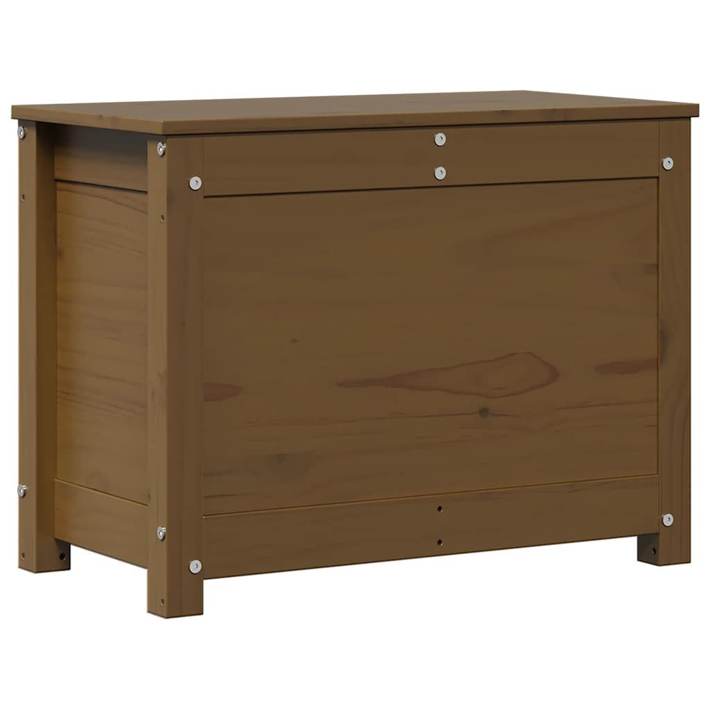 furnicato Truhe Aufbewahrungsbox aus massivem Kiefernholz 60x32x45,5 cm Honigbraun (1 St), Stabile Truhe mit Gasdruckfeder, Deckel und viel Stauraum für Kissen