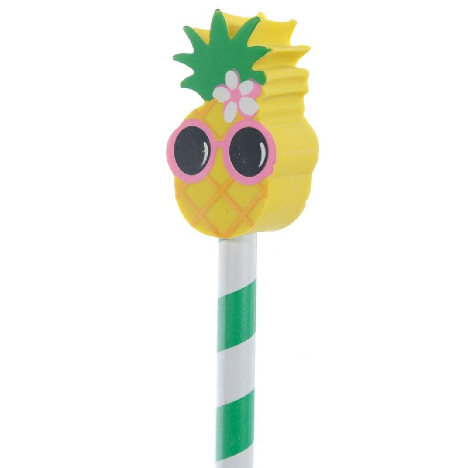 Puckator Bleistift Flamingo und Ananas (pro Stück) mit Top Bleistift Radierer Tropical