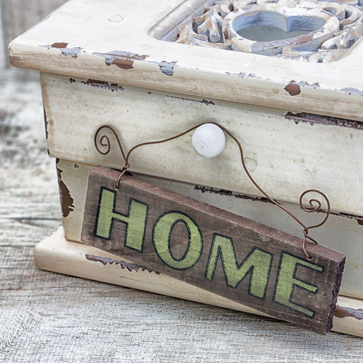 Levandeo® Glasbild, levandeo Glasbild 30x30cm Wandbild Bild Glas Home Shabby Chic Vintage