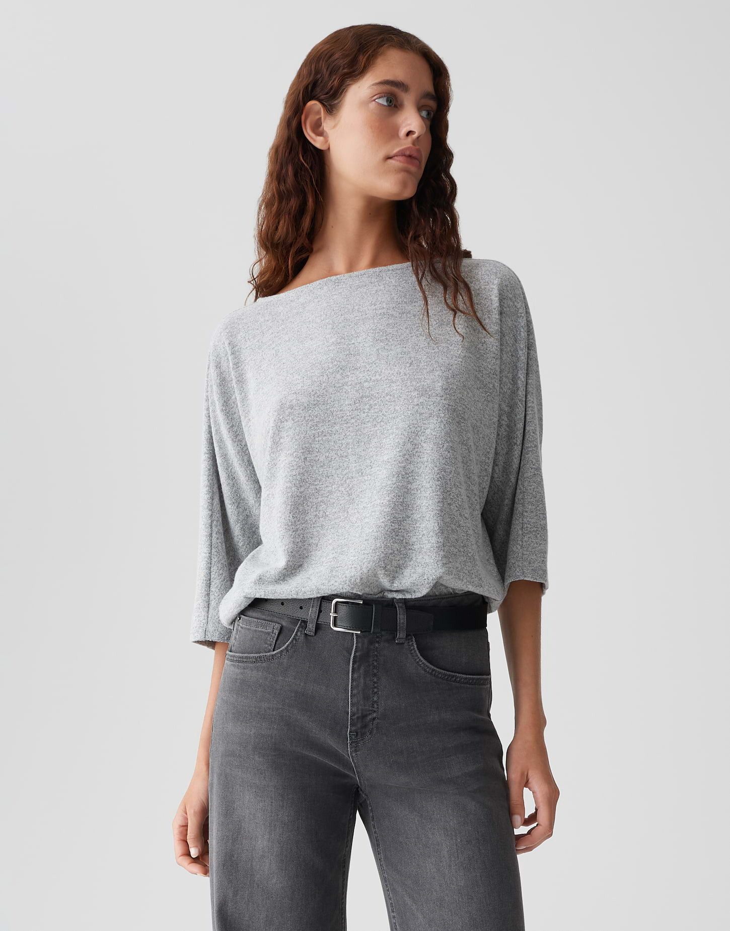 OPUS 3/4-Arm-Shirt SASTONI in Mélange Optik figurbetont geschnitten,leichte günstig online kaufen