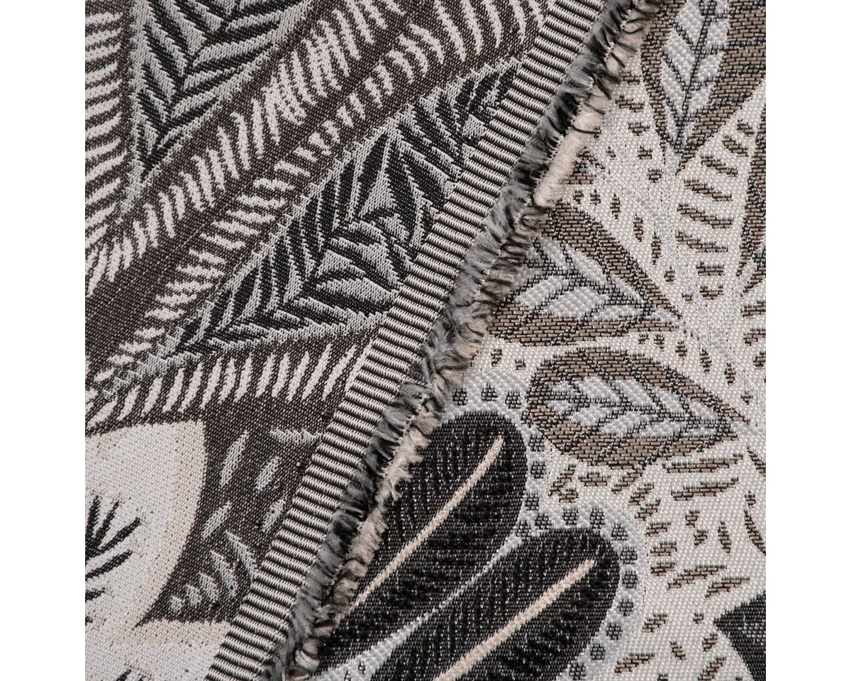 Thumbnail - SCHÖNER LEBEN. Stoff Dekostoff Jacquard Metallic Botanic Arty Blätter silber grau 1,4m