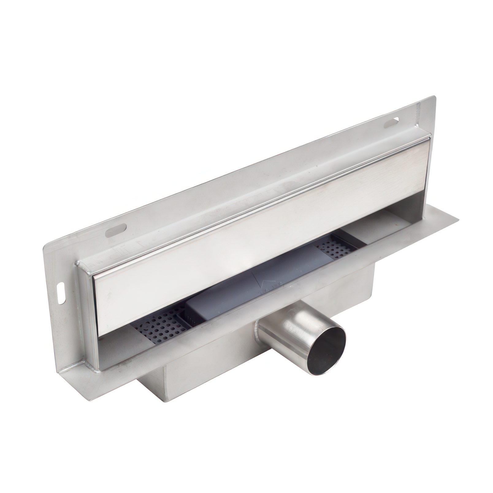 KOLMAN Duschrinne W-DRAIN Edelstahl Wandabläufe 60 cm,2 in 1 Design Komplettset, Abfluss Befliesbar, in Silber