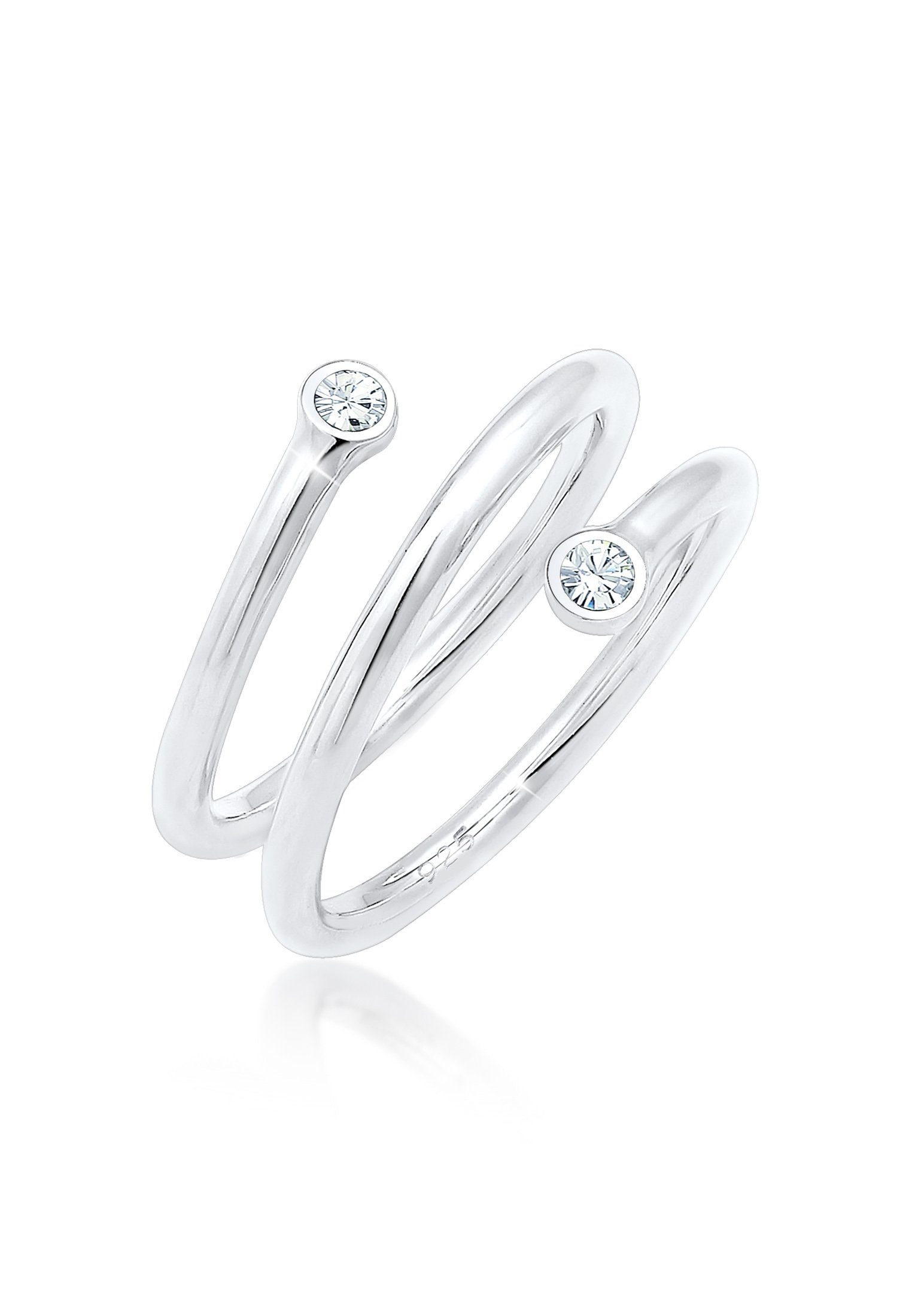 Elli Fingerring Wickelring Geo Kristalle 925 Sterling Silber günstig online kaufen