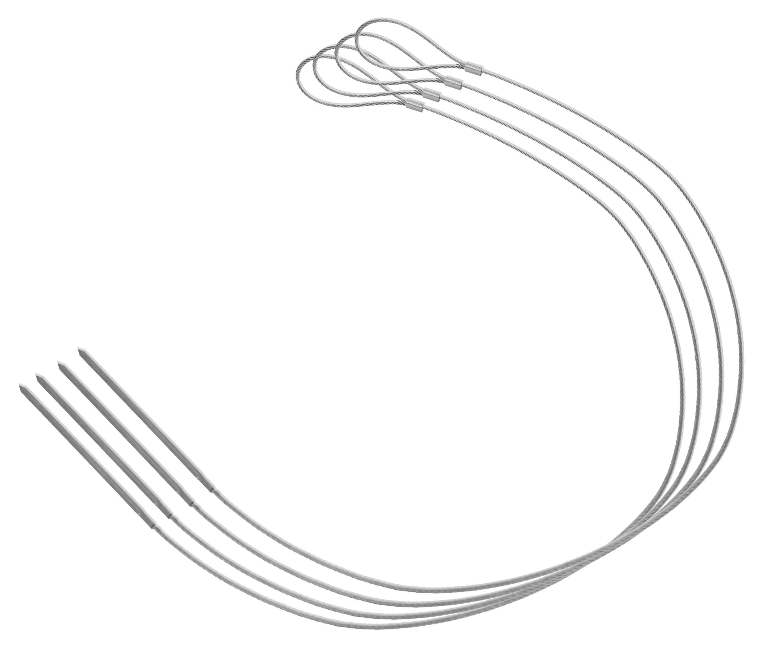 Lantelme Grillspieß Edelstahl flexibel Schaschlikspieße Fleischspieße Gemüsespieß (Spar-Pack, 4-St., 4 Grillspieße), 76cm - flexibel