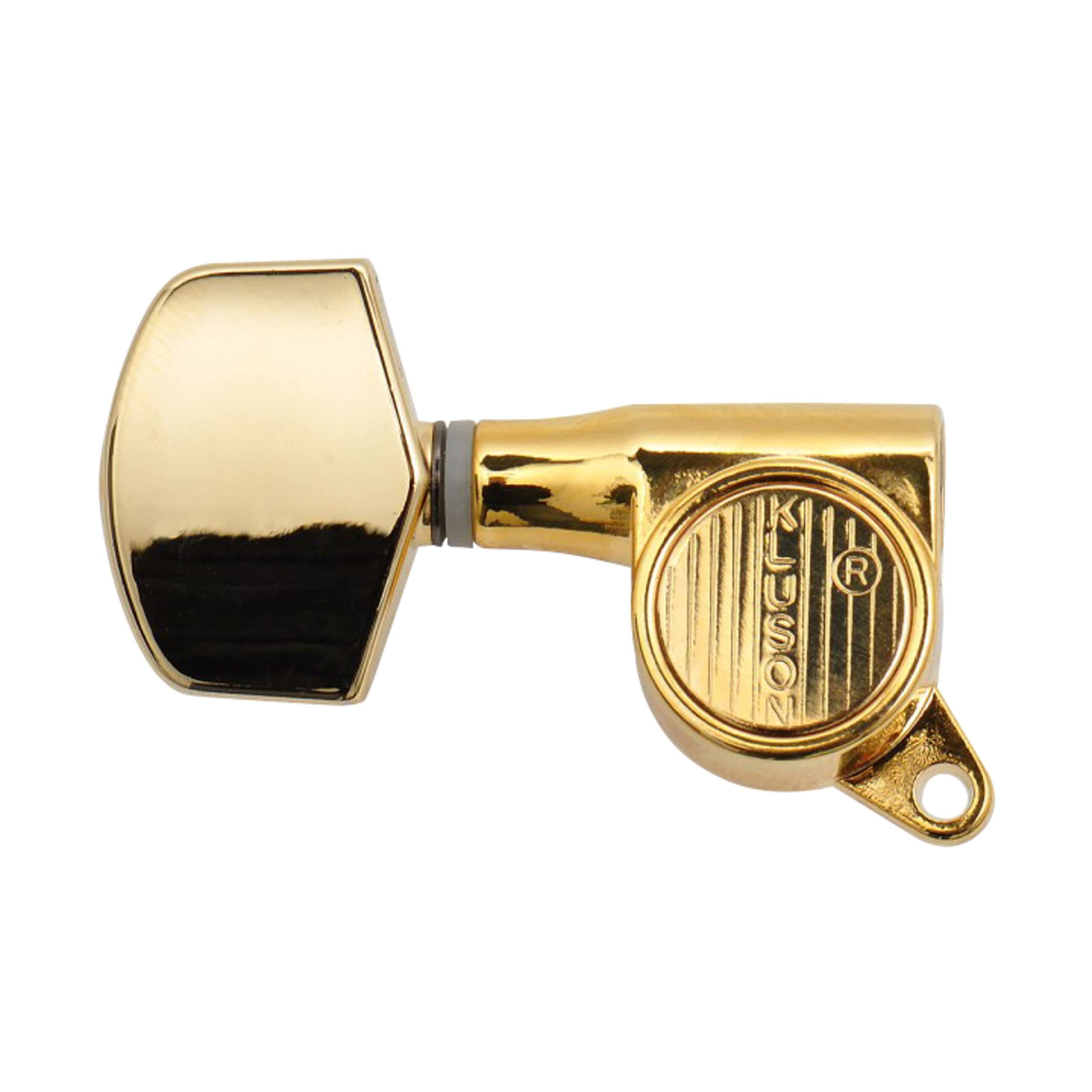 Kluson Gitarrenmechanik-Set, (ersatzteile für Gitarren, Mechaniken), MS33G Round Backs German 3+3 Gold - Gitarren Mechanik