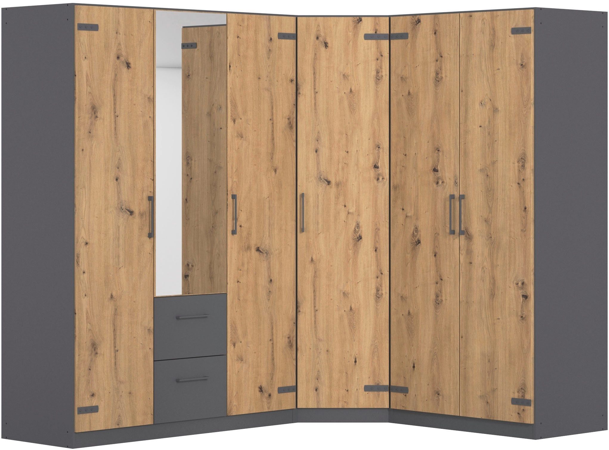 rauch Schrank-Set Holmes, (Set), mit Applikationen "Industrial Style" MADE IN GERMANY