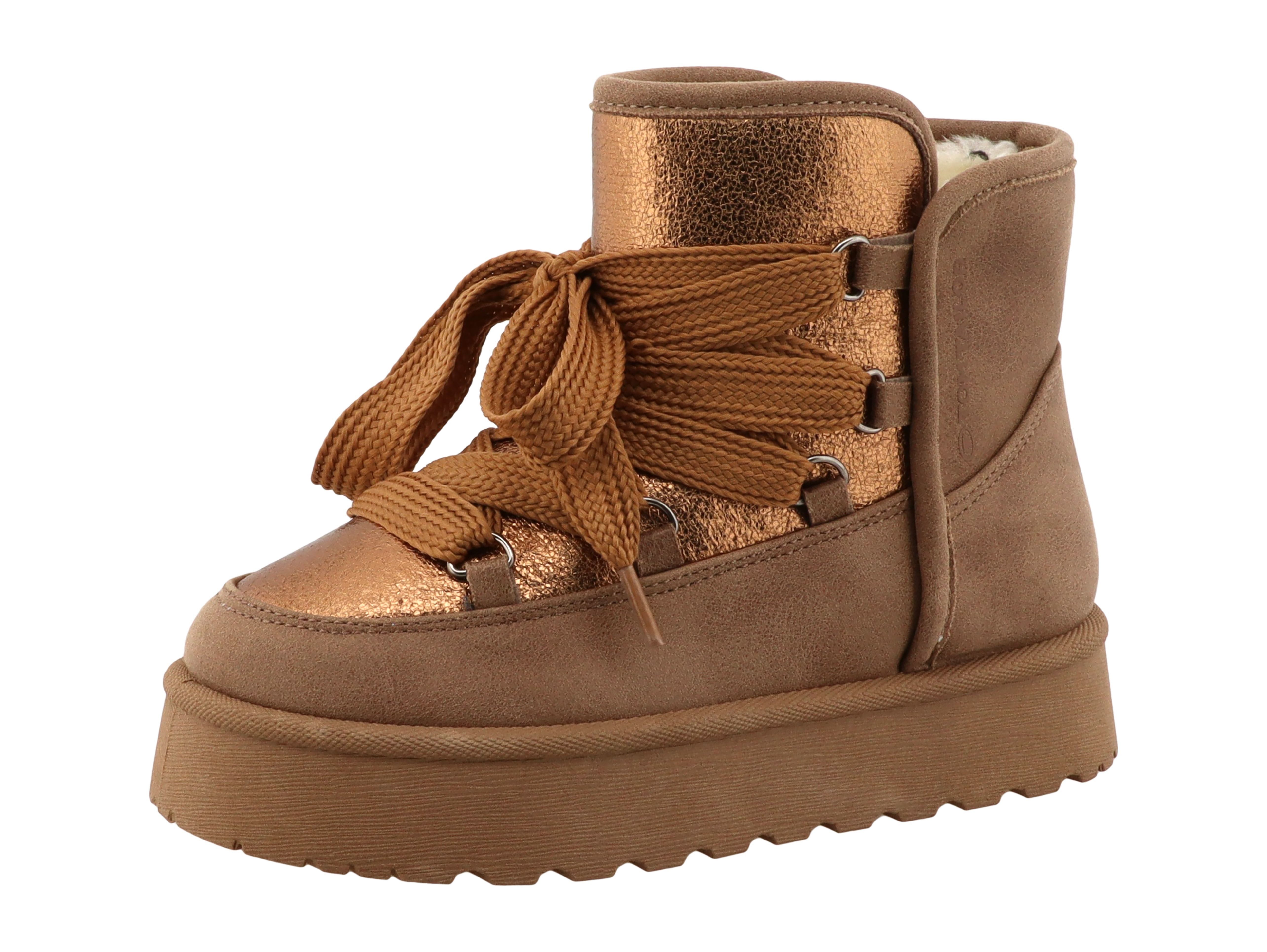 TOM TAILOR Winterboots Schnürboots, Schlupfboots mit aufgesetzter Schnürung