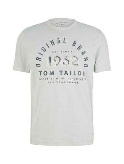 TOM TAILOR T-Shirt STRIPED T-SHIRT WITH PRINT - 1035549 (1-tlg) 5572 in Weiß