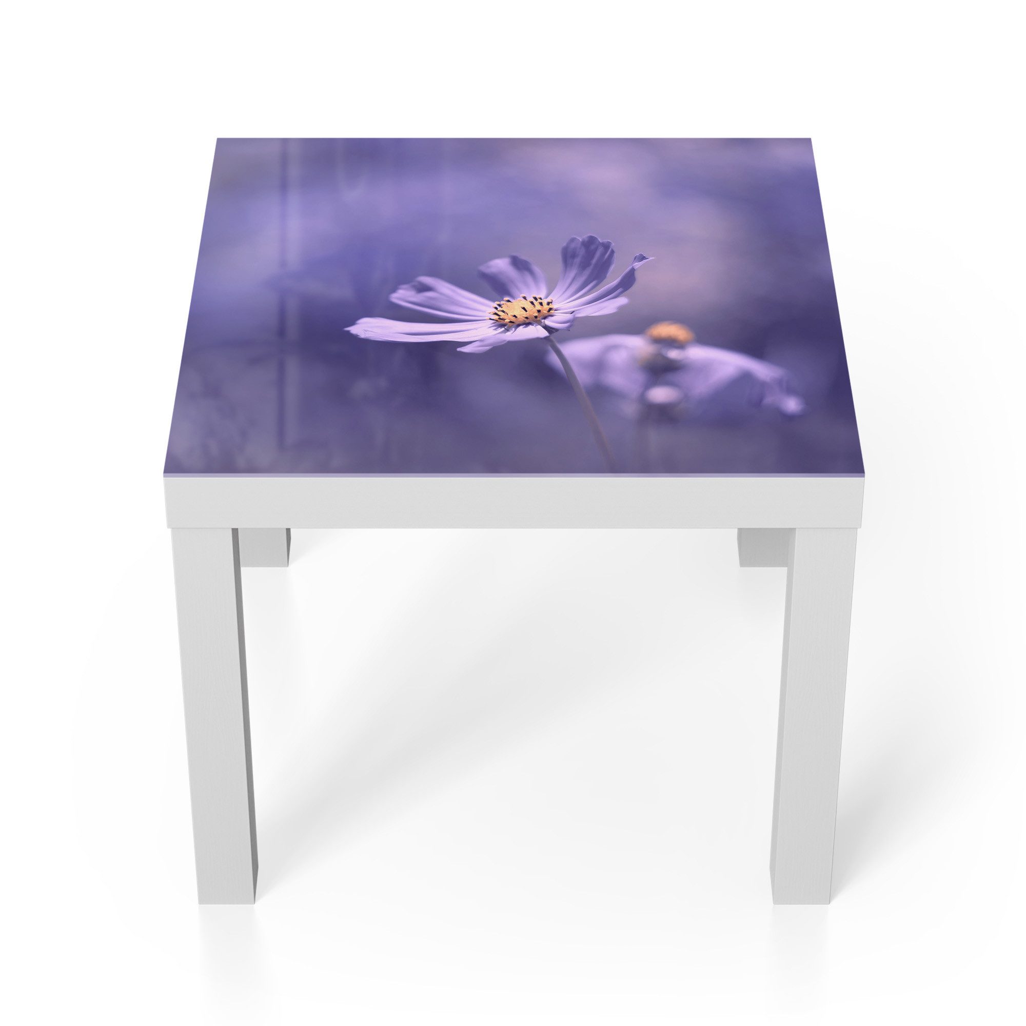 DEQORI Couchtisch 'Lilablütenzauber', Glas Beistelltisch Glastisch modern