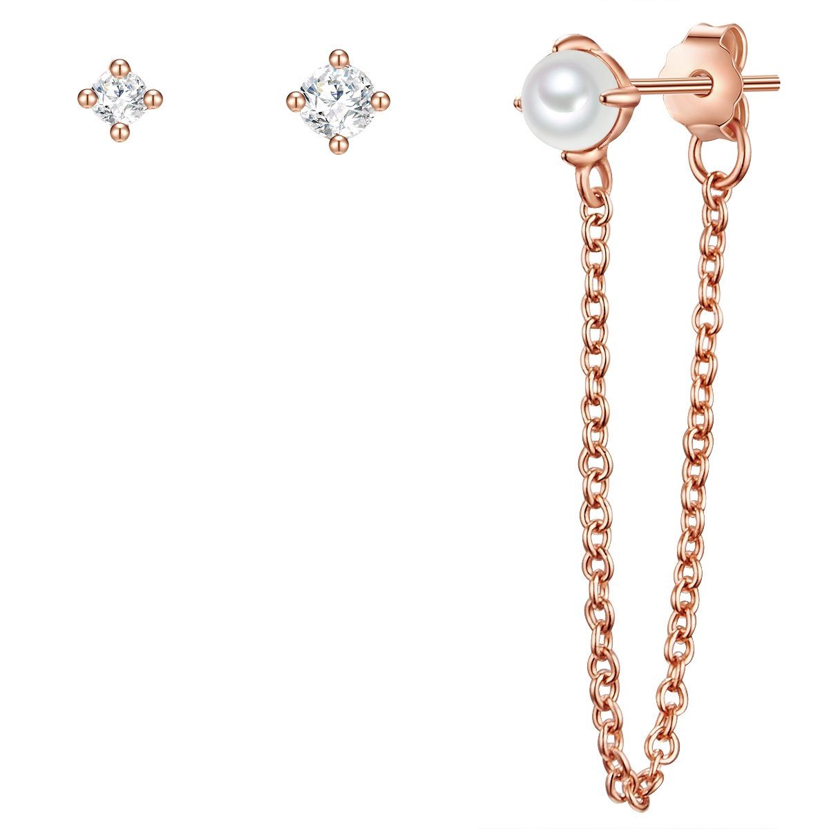 Glanzstücke München Paar Ohrstecker roségold, aus Sterling Silber günstig online kaufen