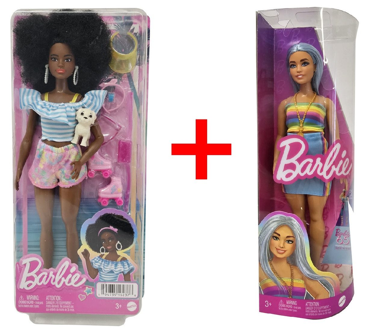 Barbie Stehpuppe 2er-Set Barbie Puppen HPL77 Sport-Barbie mit Rollschuhen u günstig online kaufen