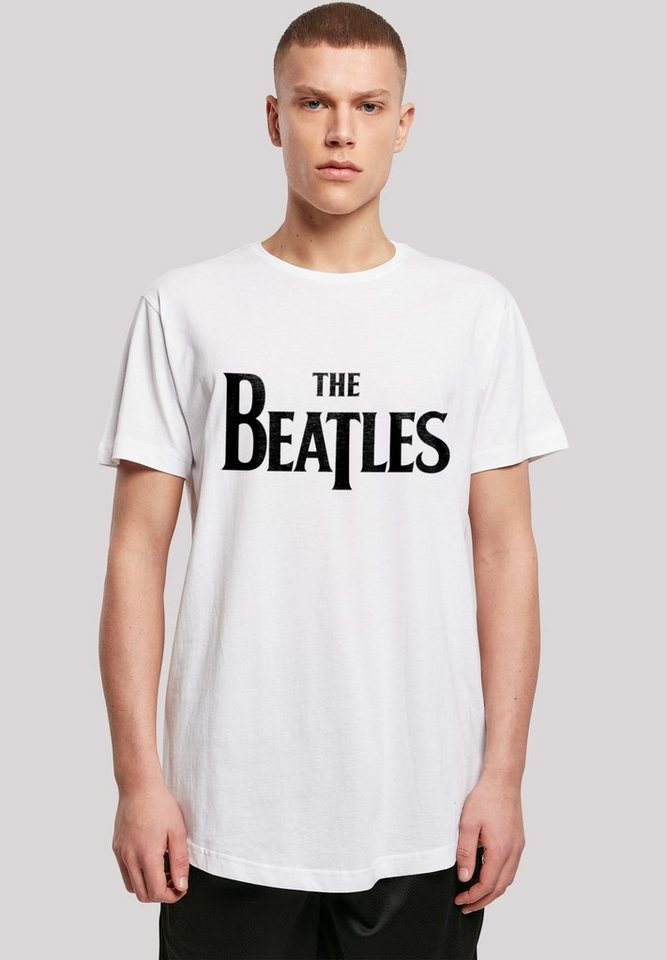 Logo Sehr T-Shirt Drop hohem Tragekomfort Baumwollstoff Beatles Black T The Print, weicher mit Band F4NT4STIC