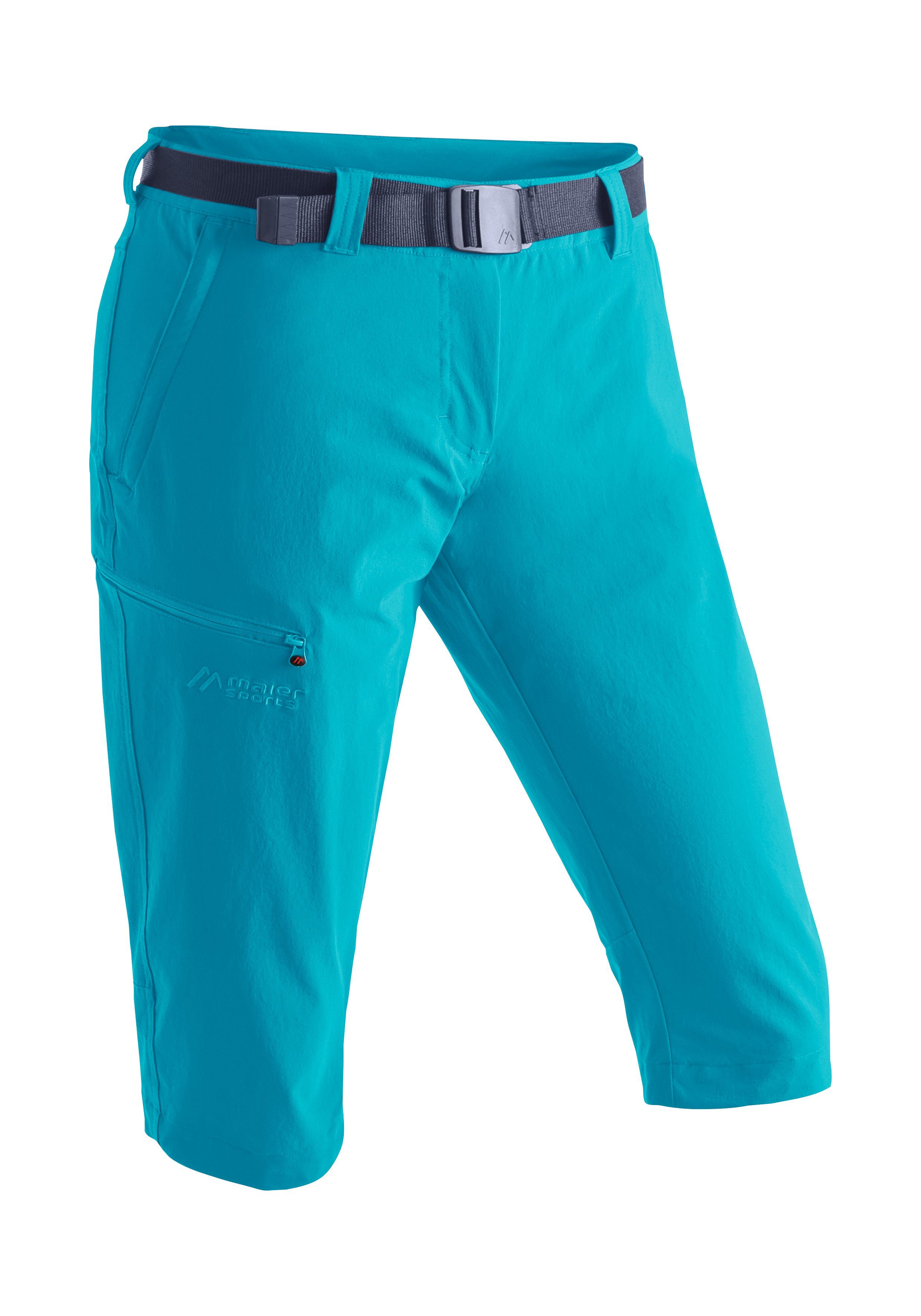 Inara Sports Damen Caprihose Outdoor-Hose atmungsaktive Maier 3/4 slim türkis Wanderhose,