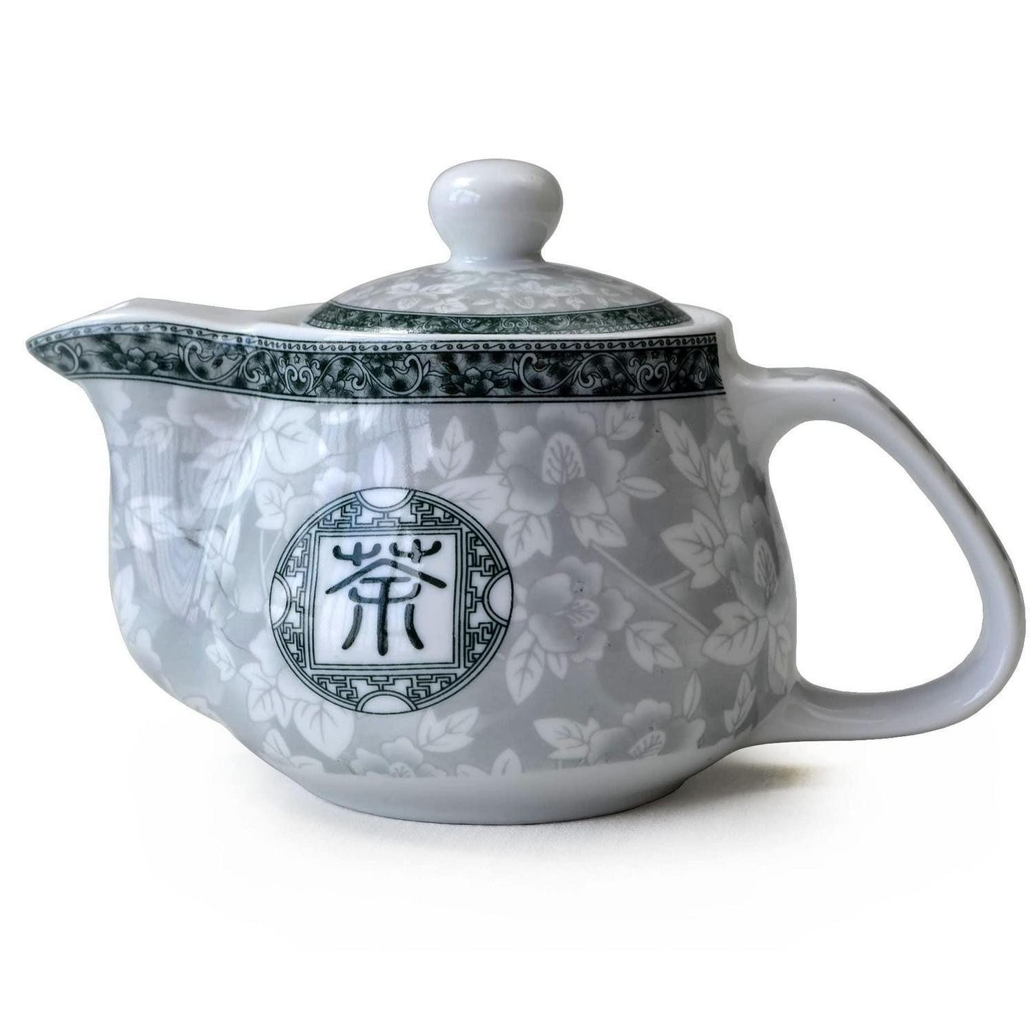 LuxusKollektion Teekanne Teekanne Porzellan 482ml Grau