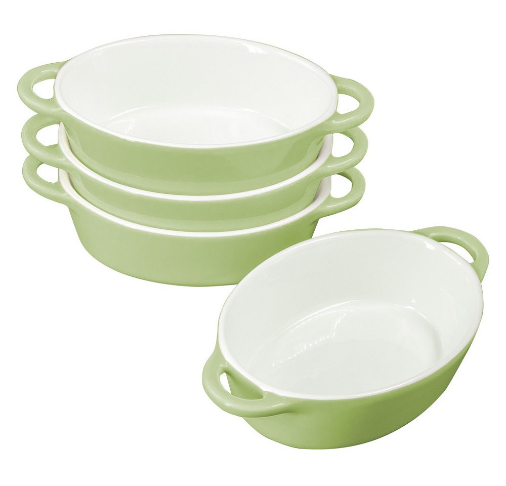 KVOTA Auflaufform 4-er Set oval 300ml MINI je 1 Portion, Keramik, Hochwertige Keramik