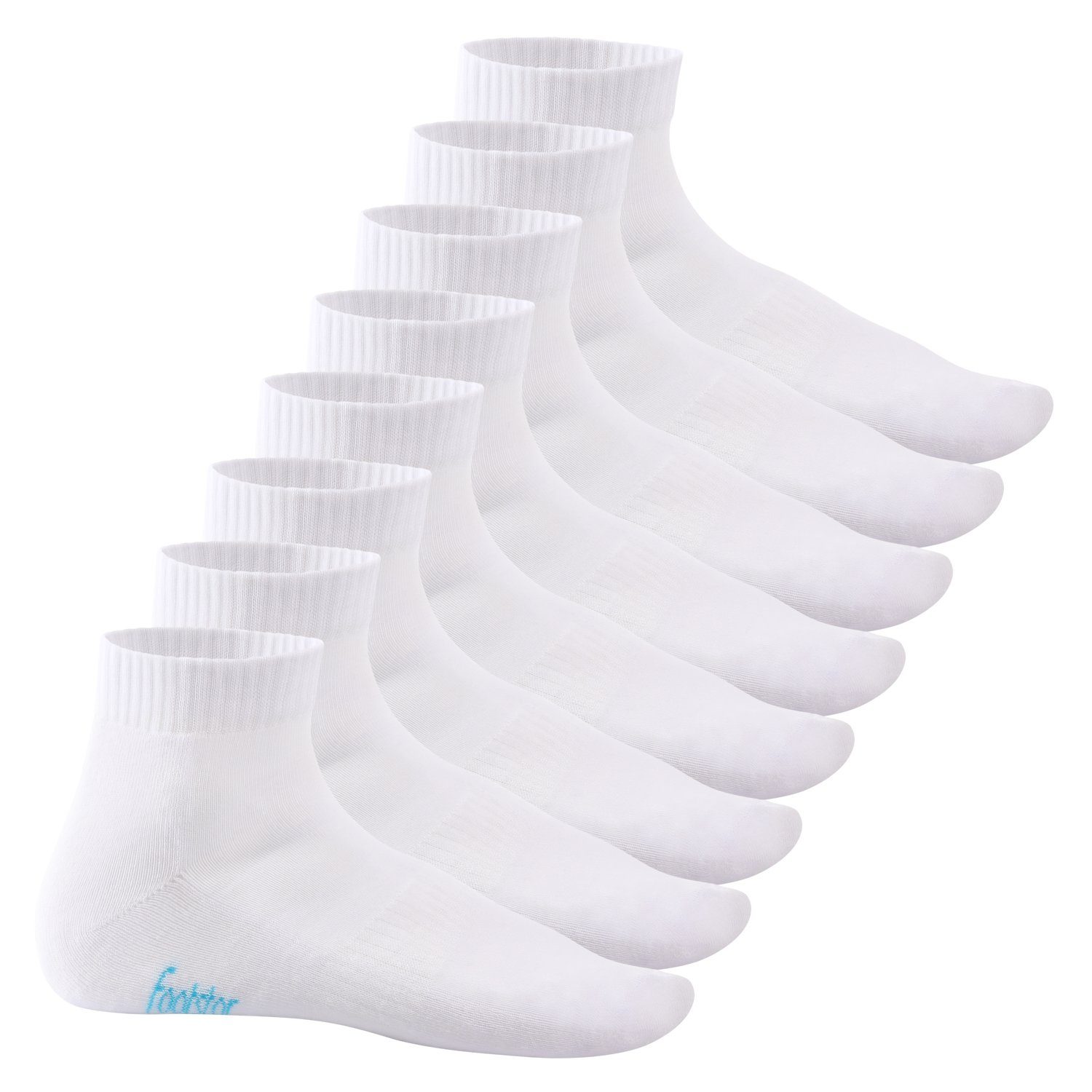 Footstar Kurzsocken Damen & Herren Kurzschaft Paar) Weiß Socken, (8 Frottee-Sohle