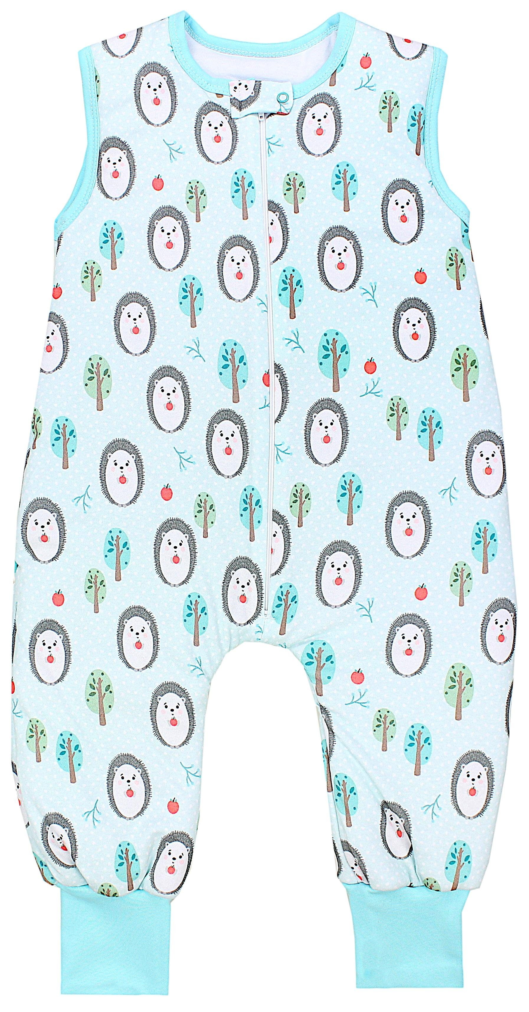 TupTam Babyschlafsack Winter Schlafsack mit Beinen OEKO-TEX zertifiziert 2,5 TOG Unisex Igel / Grau / Mint / Grün