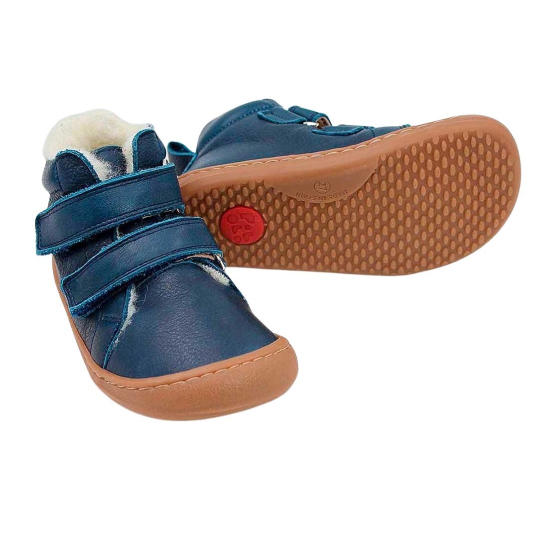 POLOLO Barfuß Winterstiefel für Kinder, bequemer Winterstiefel gefüttert mit Bio Wolle