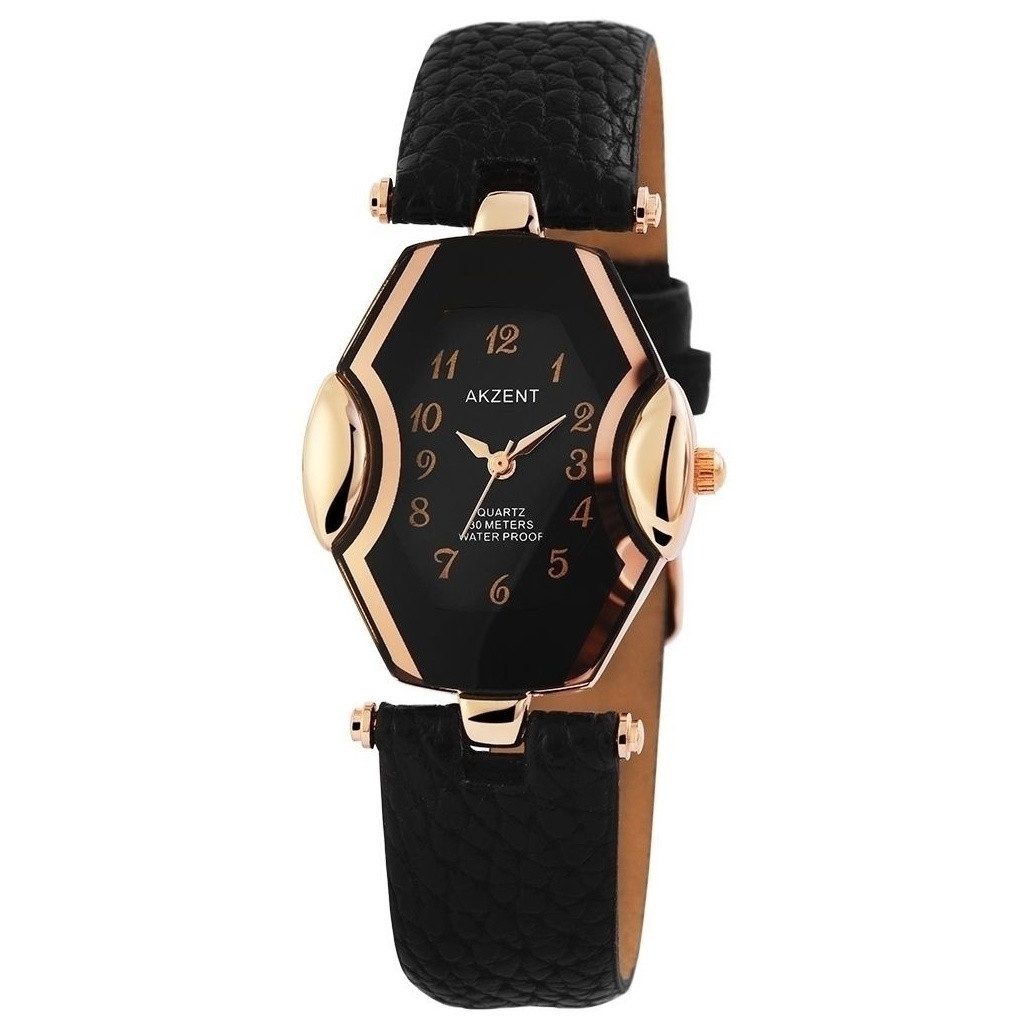 AKZENT Quarzuhr AK1700 Akzent Damenuhr mit Lederimitationsarmband, Damenuhr Lederimitat