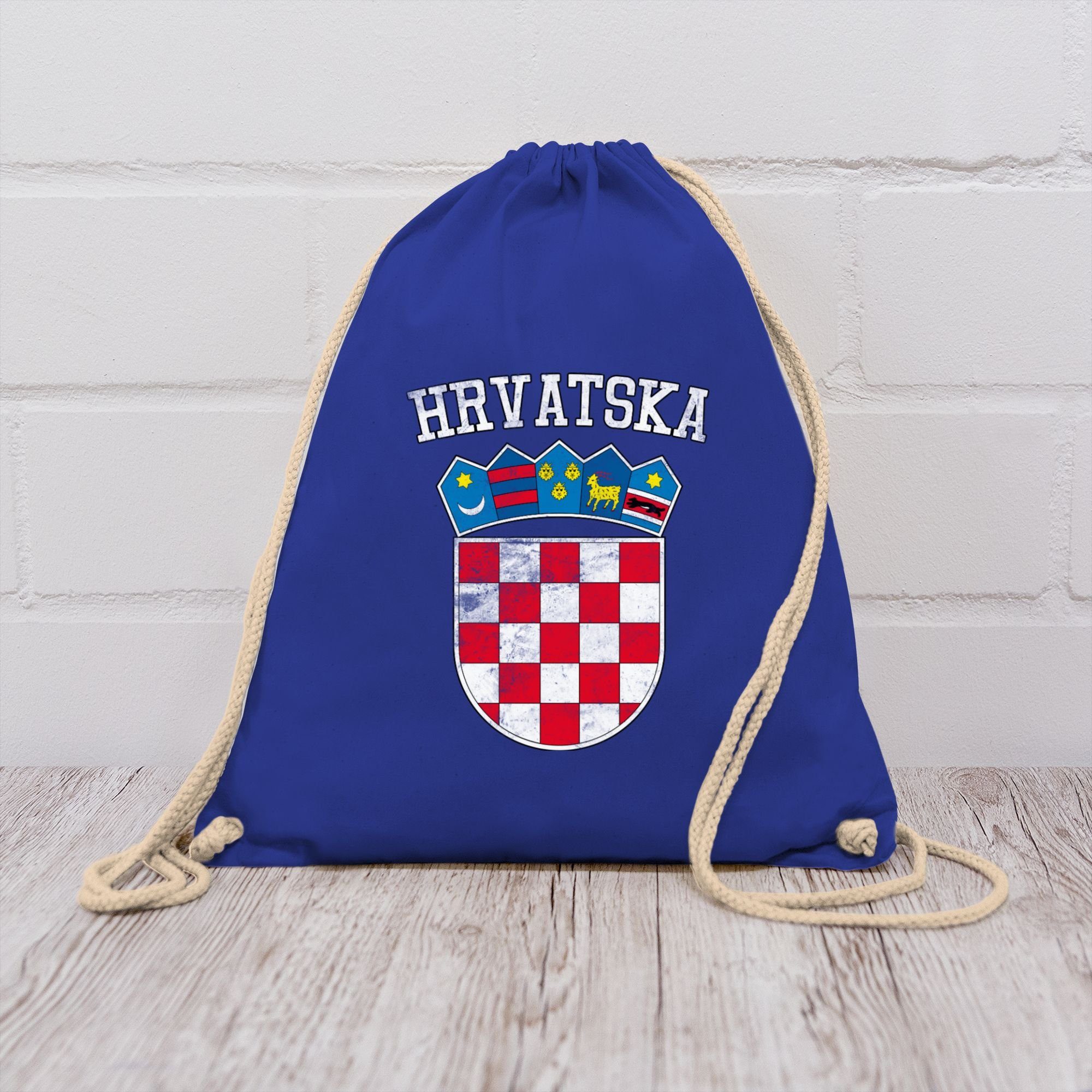 Shirtracer Turnbeutel Kroatien Wappen Hrvatska Krotatisch, 2026 Fussball WM Fanartikel