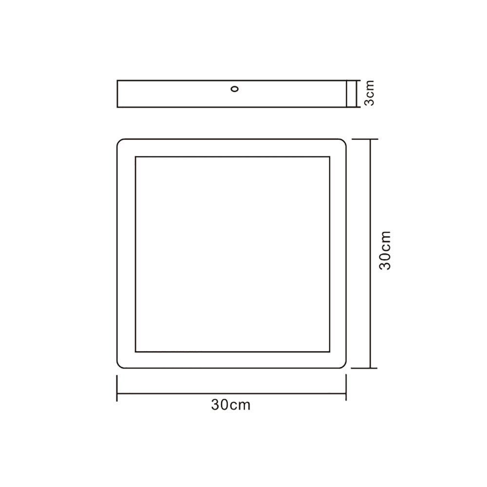 Warmweiß, LED-Leuchtmittel Aufbaulampe LED Deckenleuchte etc-shop Deckenleuchte, fest Panel Deckenpanel LED verbaut,