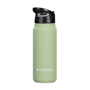 Navaris Trinkflasche Trinkflasche 700ml doppelwandig - aus Edelstahl und Kunststoff