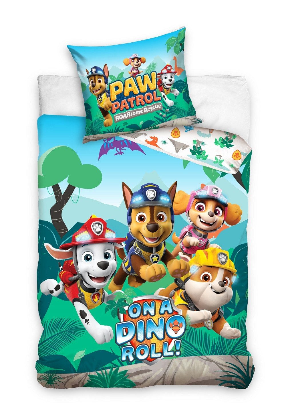PAW PATROL Kinderbettwäsche PAW Patrol Dino Kinderbettwäsche 135 x 200 cm