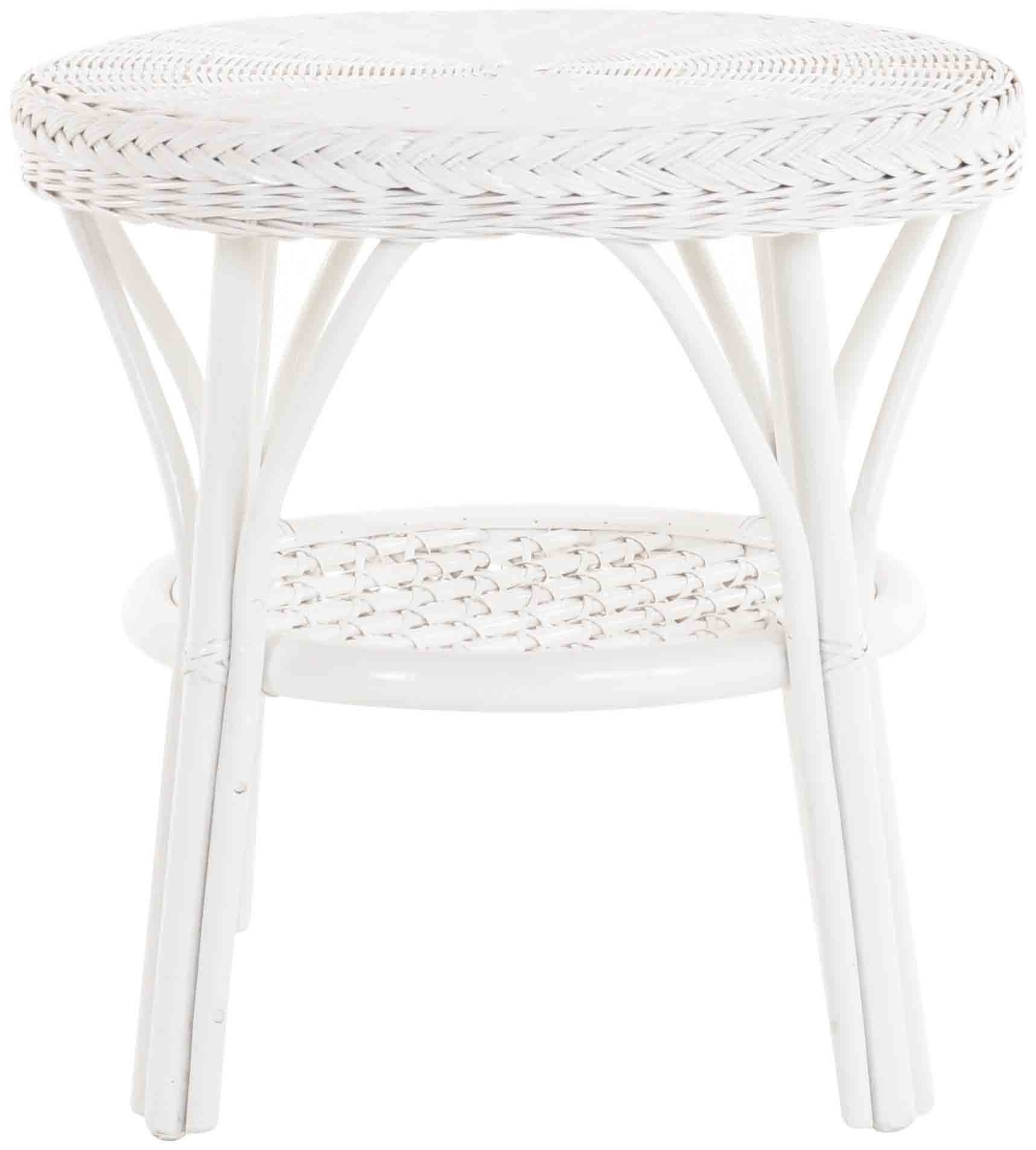 Krines Home Wohnzimmertisch Rattan Beistelltisch Rund Couchtisch Rattantisch für Wohnzimmer Tisch, mit Ablage – Bild 5 von 5