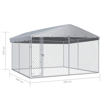DOTMALL Hundehütte Outdoor-Hundezwinger,mit Überdachung,382x382x225 cm