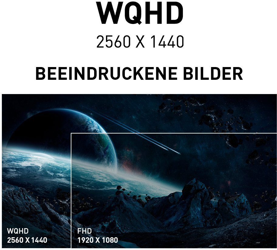 WQHD, MSI 2560 1 Jahre Gaming-LED-Monitor IPS, (69 px, x cm/27 MAG274QRFDE-QD 1440 Herstellergarantie) Reaktionszeit, ms Optix höhenverstellbar, 165 3 ", Hz,