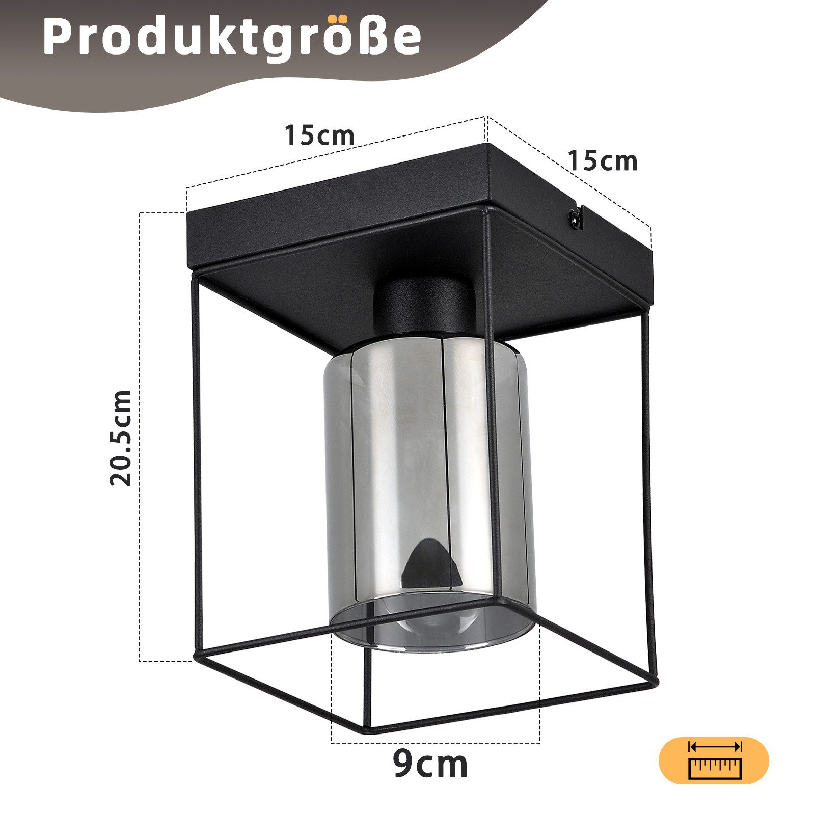 ZMH LED Deckenleuchte Wohnzimmer Glas E27 günstig online kaufen