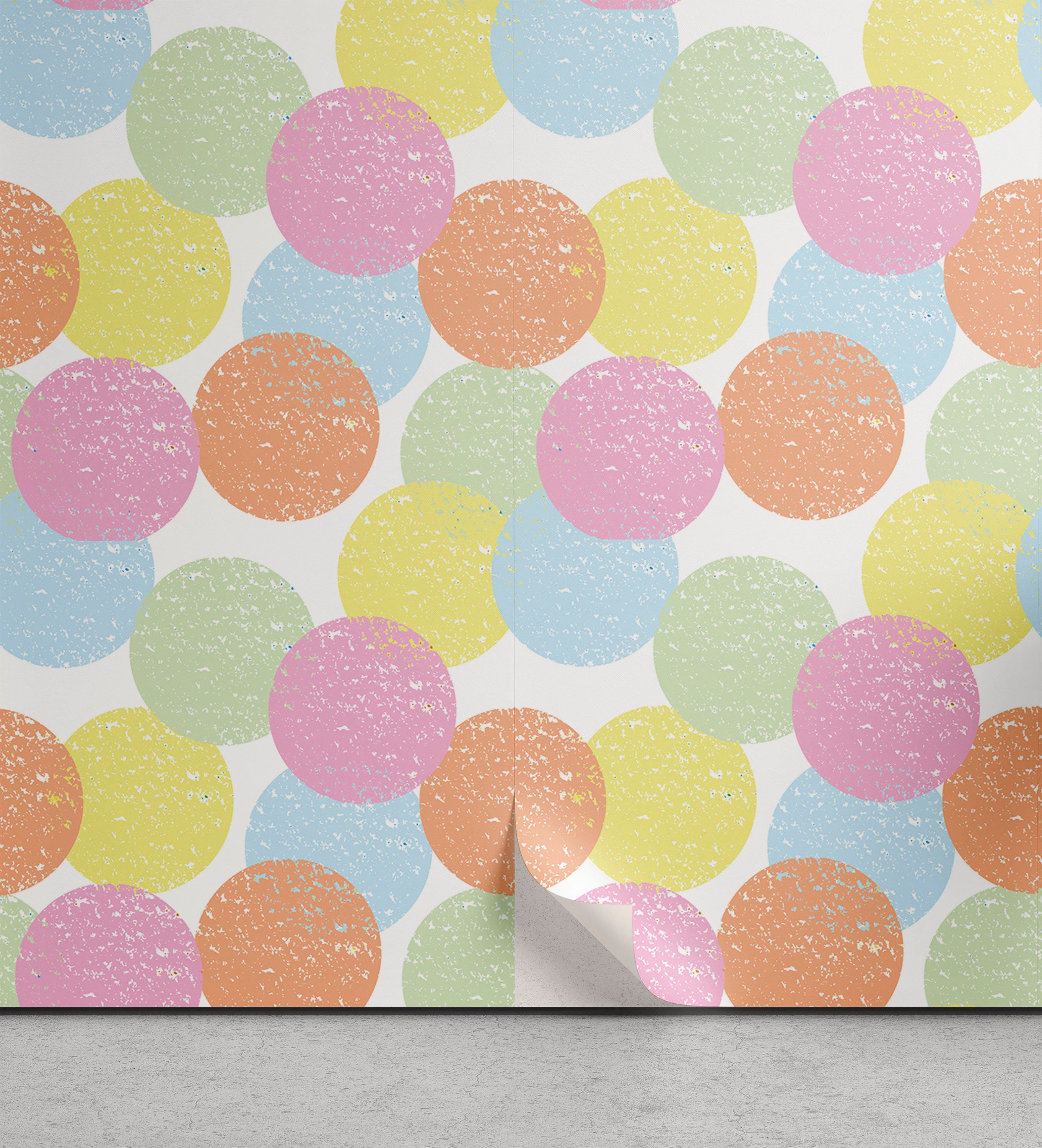 Abakuhaus Vinyltapete selbstklebendes Wohnzimmer Küchenakzent, Geometrisch Pastellkreismotive