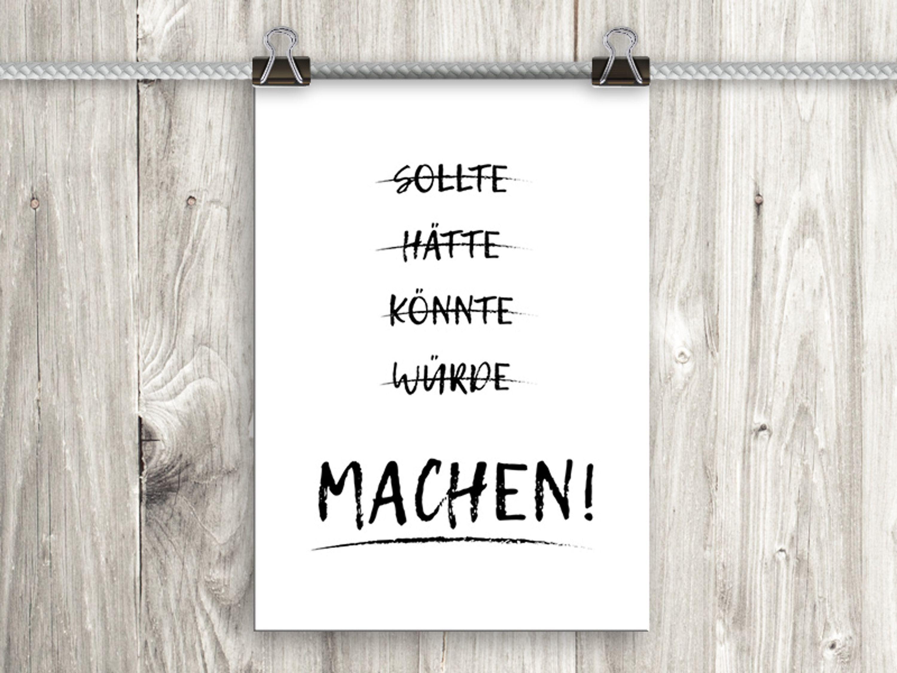 artissimo Poster Poster mit Spruch DinA4 Bild Sprüche Text Motivation schwarz-weiß, lustige Zitate und Sprüche: Motivation