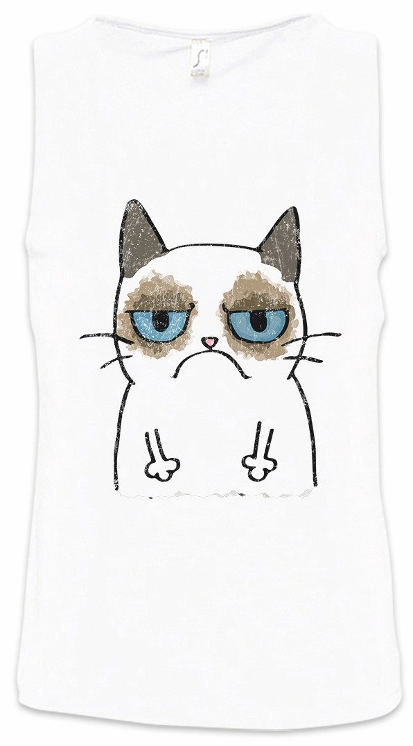 Tanktop Grumpy Cat II Ärmelloses T-Shirt Cats Katze Gatto Gamer Games Gaming