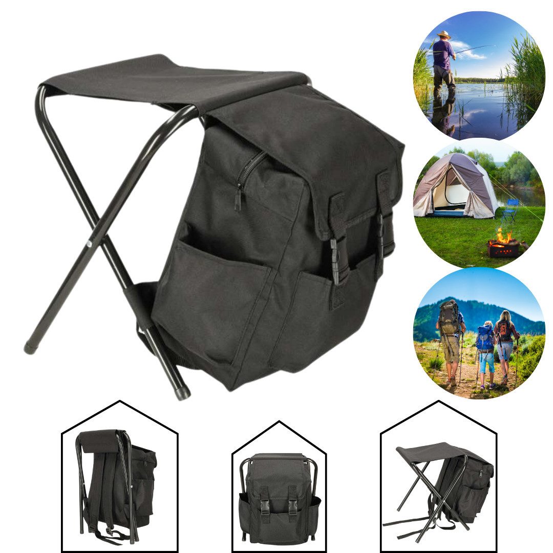 Angelstuhl Angelstuhl mit Rucksack 10 L Campingstuhl Angelhocker Anglersessel