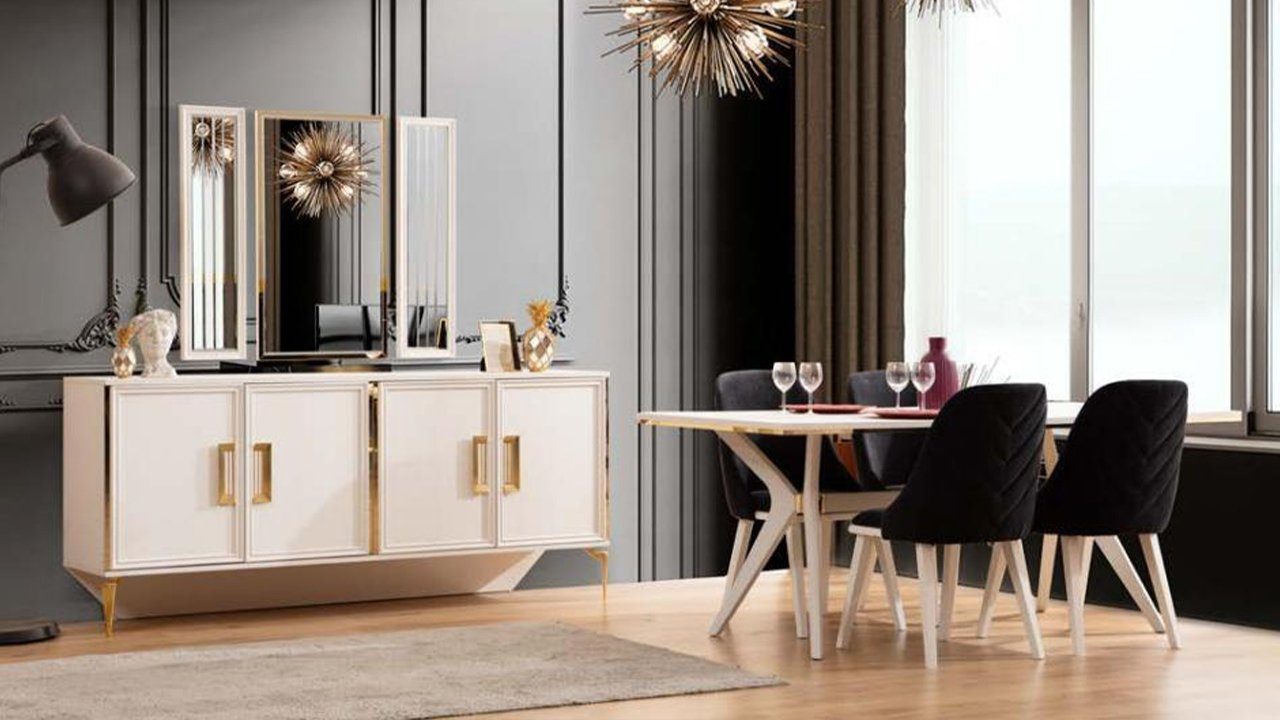 Esszimmer Esstisch Design, Made Essgruppe 6x JVmoebel Modernes Exklusives Set Stühle In Europe Sideboard